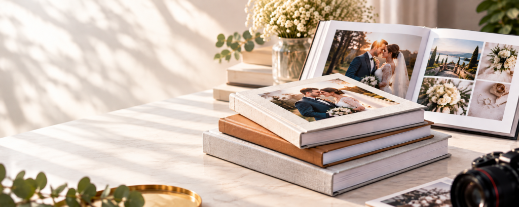 Albume foto personalizate Fotorapid, cu fotografii de nuntă și coperți premium